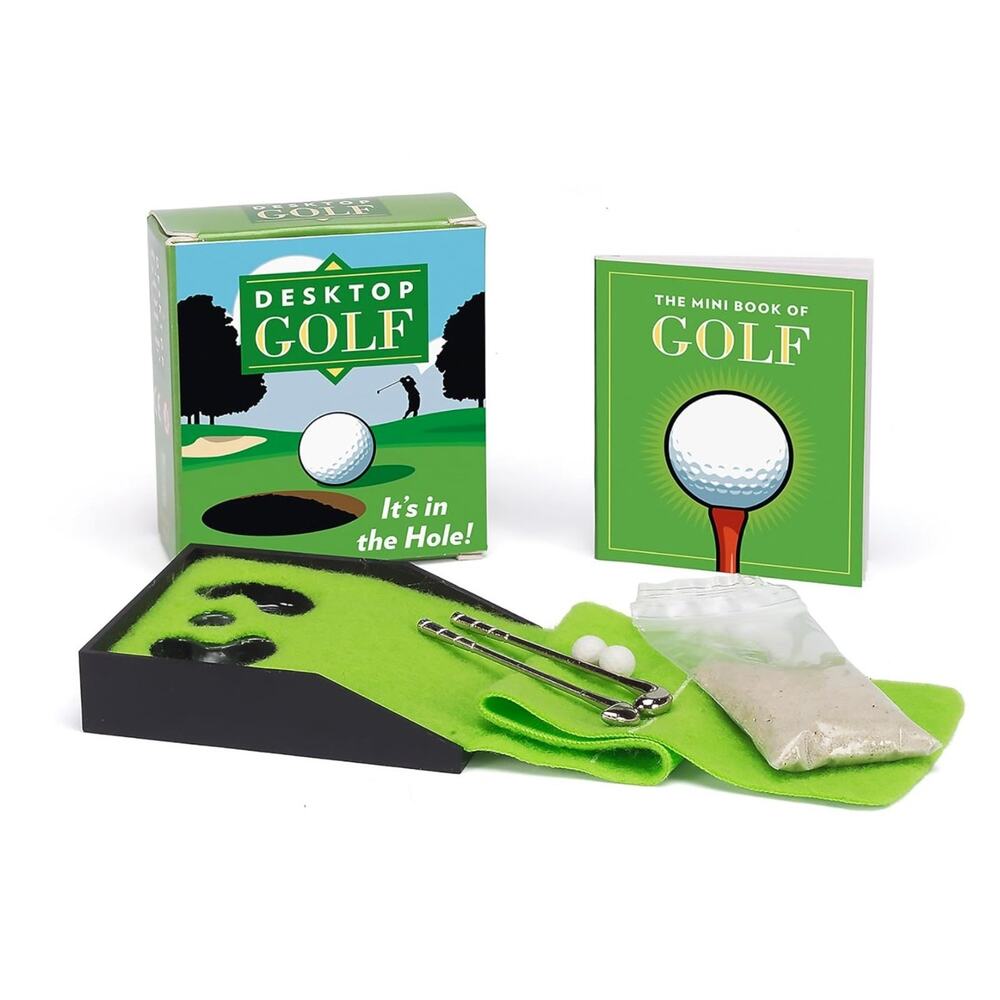 Mini Desktop Golf Set Includ. Fairway * Clubs, Gift for Golfer, Dad Boyfriend